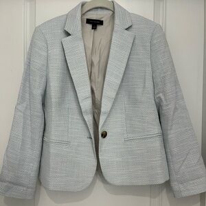 Ann Taylor Light Gray Textured Blazer